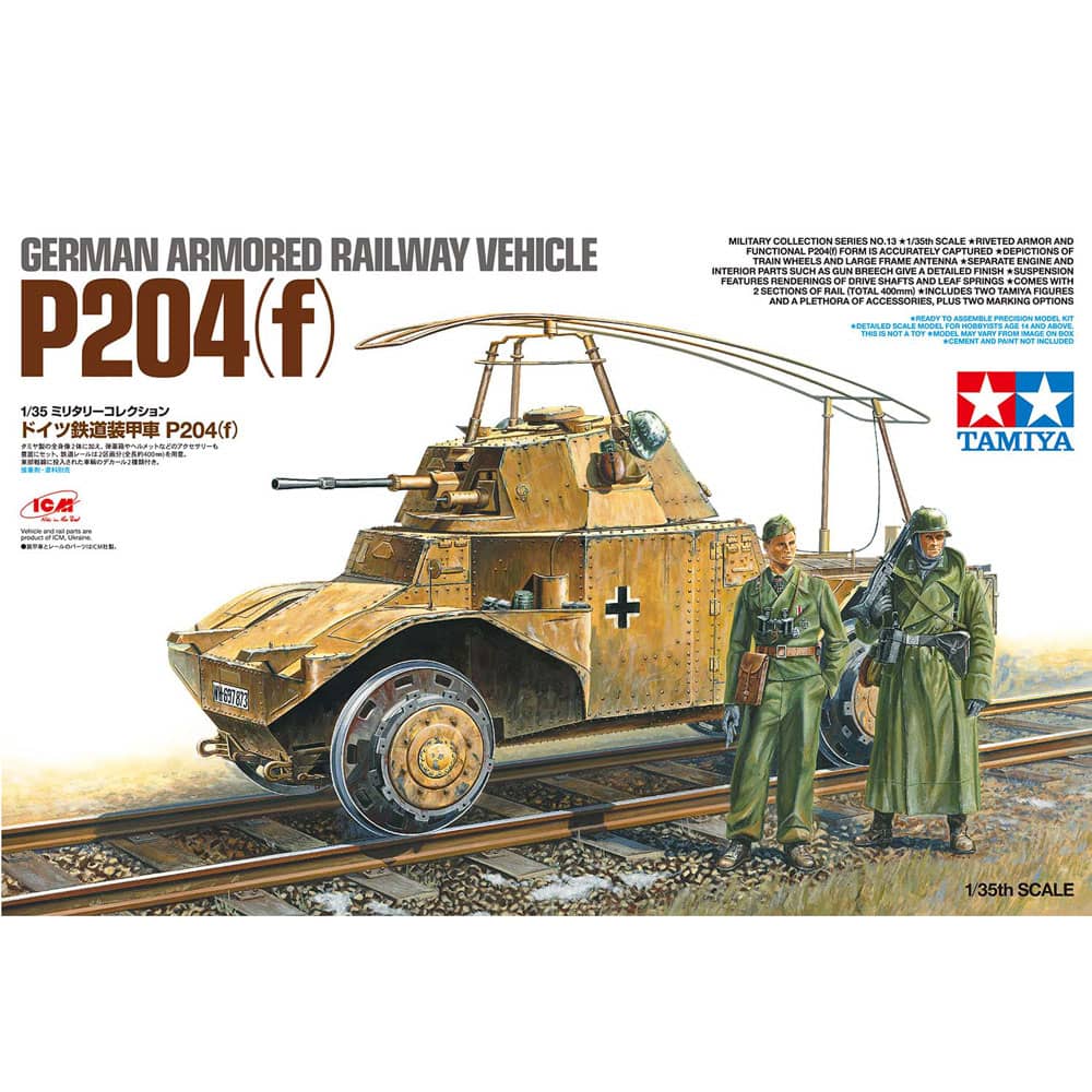 TAMIYA 1:35 German Armored Railway Vehicle P204(f) Military Collection 32413 PLASTIC MODEL KIT