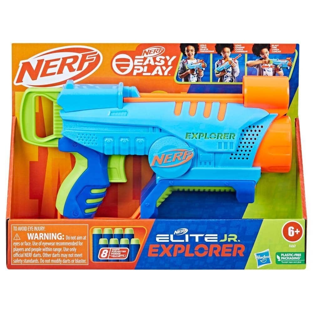 Nerf Elite Jr Explorer Easy-play Toy Blaster Easy Hold & Load & Blast 8 Nerf Elite Darts For 6 Year Old Boys & Girls - Image 2