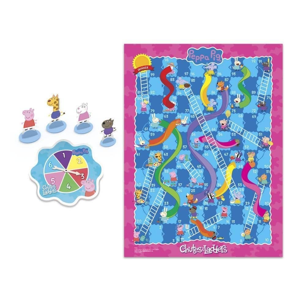 Peppa Pig - Chutes And Ladders - Peppa Pig - Edition Board Game For Kids Ages 3 And Up For 2-4 Players  Hasbro