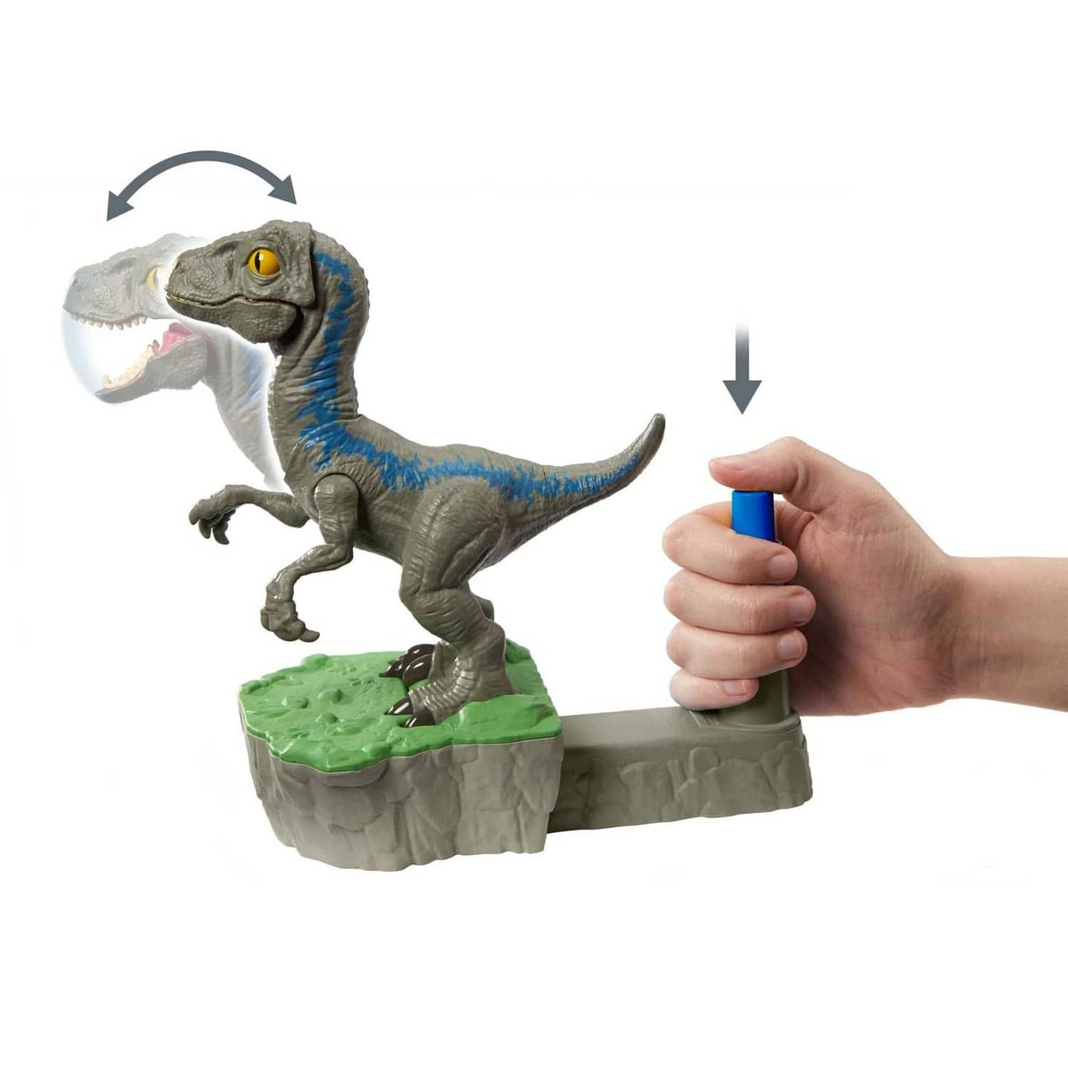 Jurassic World Rock Dominion Sock Em Robots Blue vs Atrociraptor Game - Mattel - Image 3