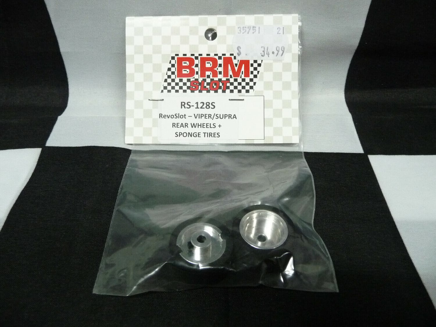 BRM SLOT RS-128S RevoSlot Viper/Supra - Rear Wheels + Sponge Tyres