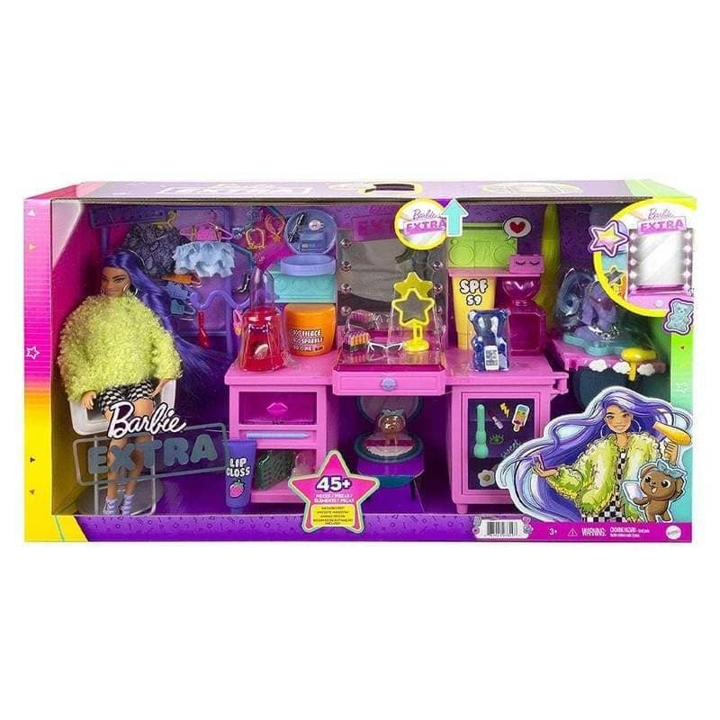 Barbie Extra Doll & Vanity & Pet Playset