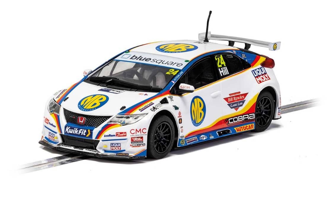 Scalextric C4210 1:32 BTCC Honda Civic Type R NGTC No24 Jake Hill Slot car - Image 2