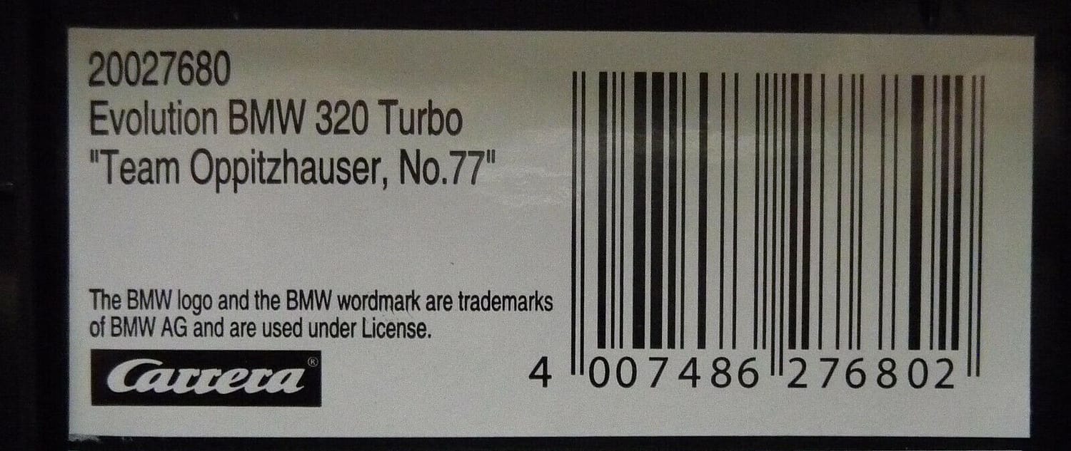 Carrera Evolution 1:32 - BMW 320 Turbo Team Oppitzhauser No77 - Slot Car Also Suits Scalextric - Image 6