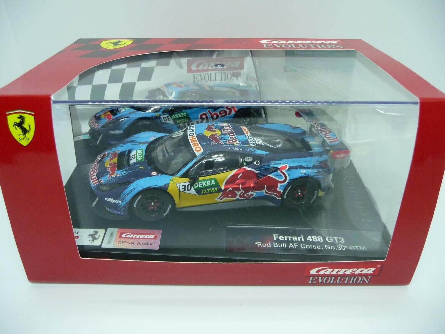 Carrera Evolution 1:32 - Ferrari 488 GT3 Red Bull AF corse No 30 DTM - Slot Car Also Suits Scalextric