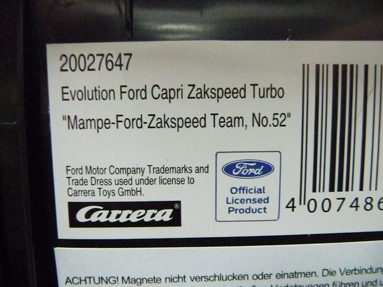 Carrera Evolution 1:32 - Ford Capri Zakspeed Turbo Mampe Team No.52 - Slot Car Also Suits Scalextric - Image 8