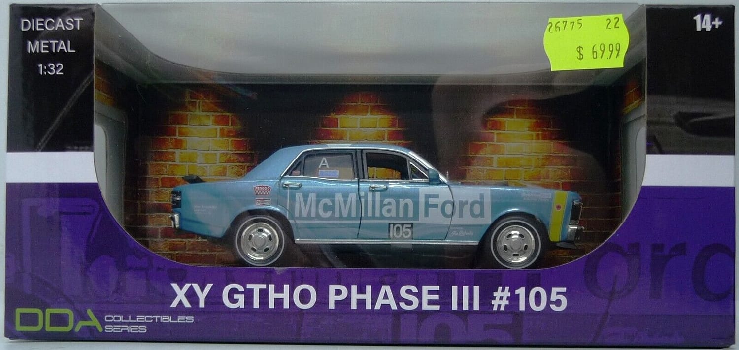 DDA Collectibles 1:32 Scale Blue Ford XY GTHO Phase III #105 Racing