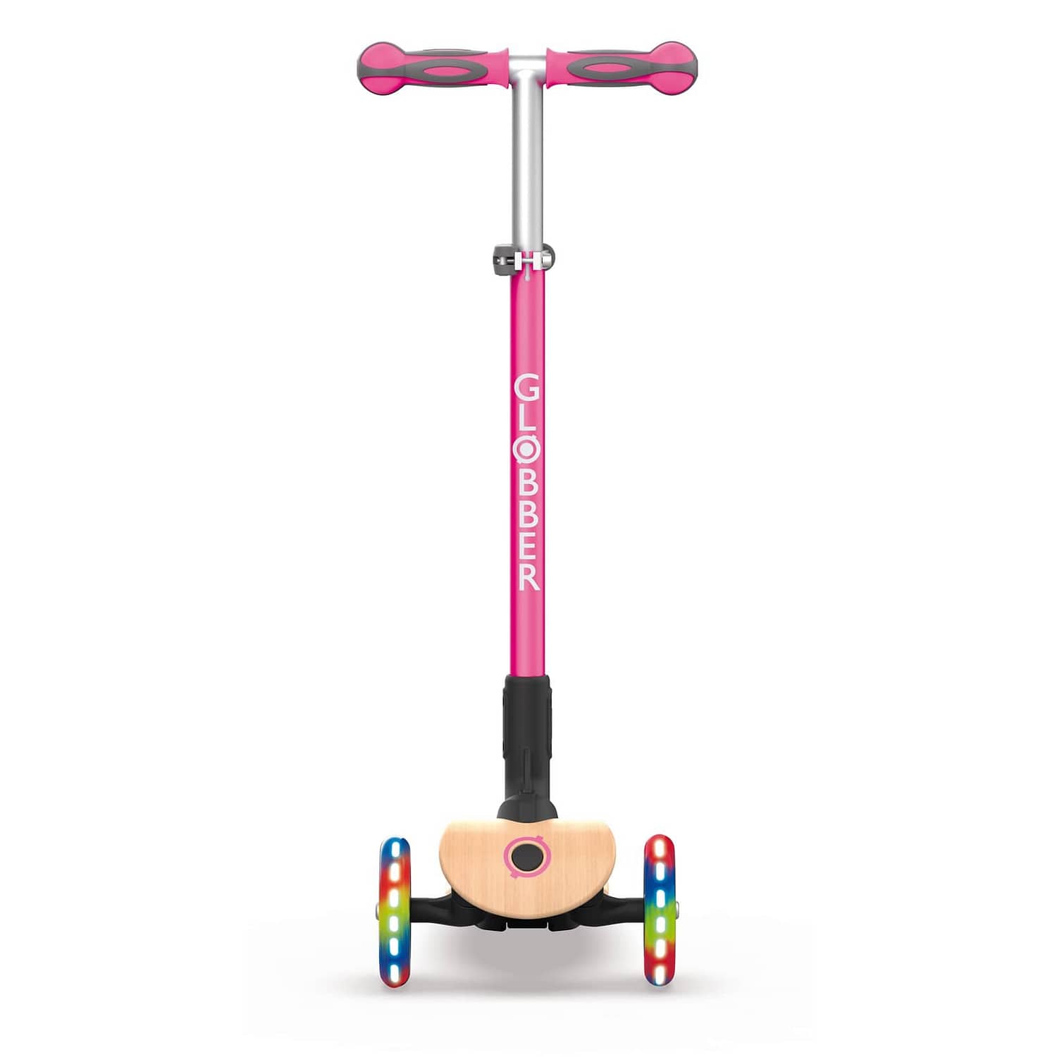 Globber Primo Foldable Wood Lights Scooter - Pink - Image 4