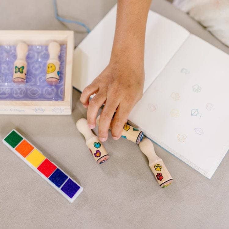 Melissa & Doug - Wooden Stamp Set - Happy Handles - Image 2