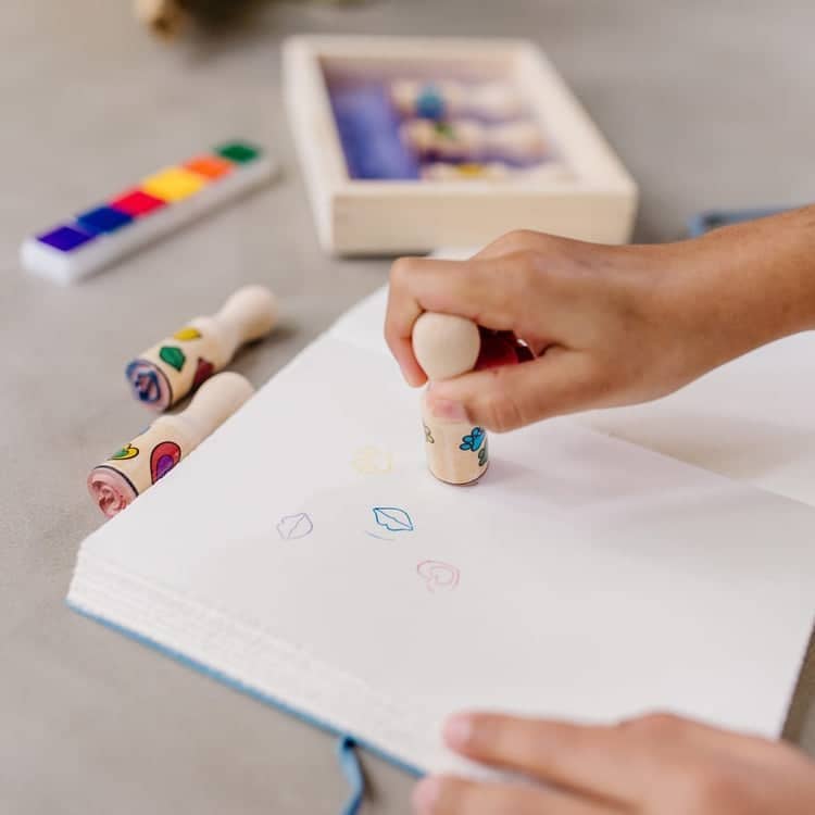 Melissa & Doug - Wooden Stamp Set - Happy Handles - Image 7