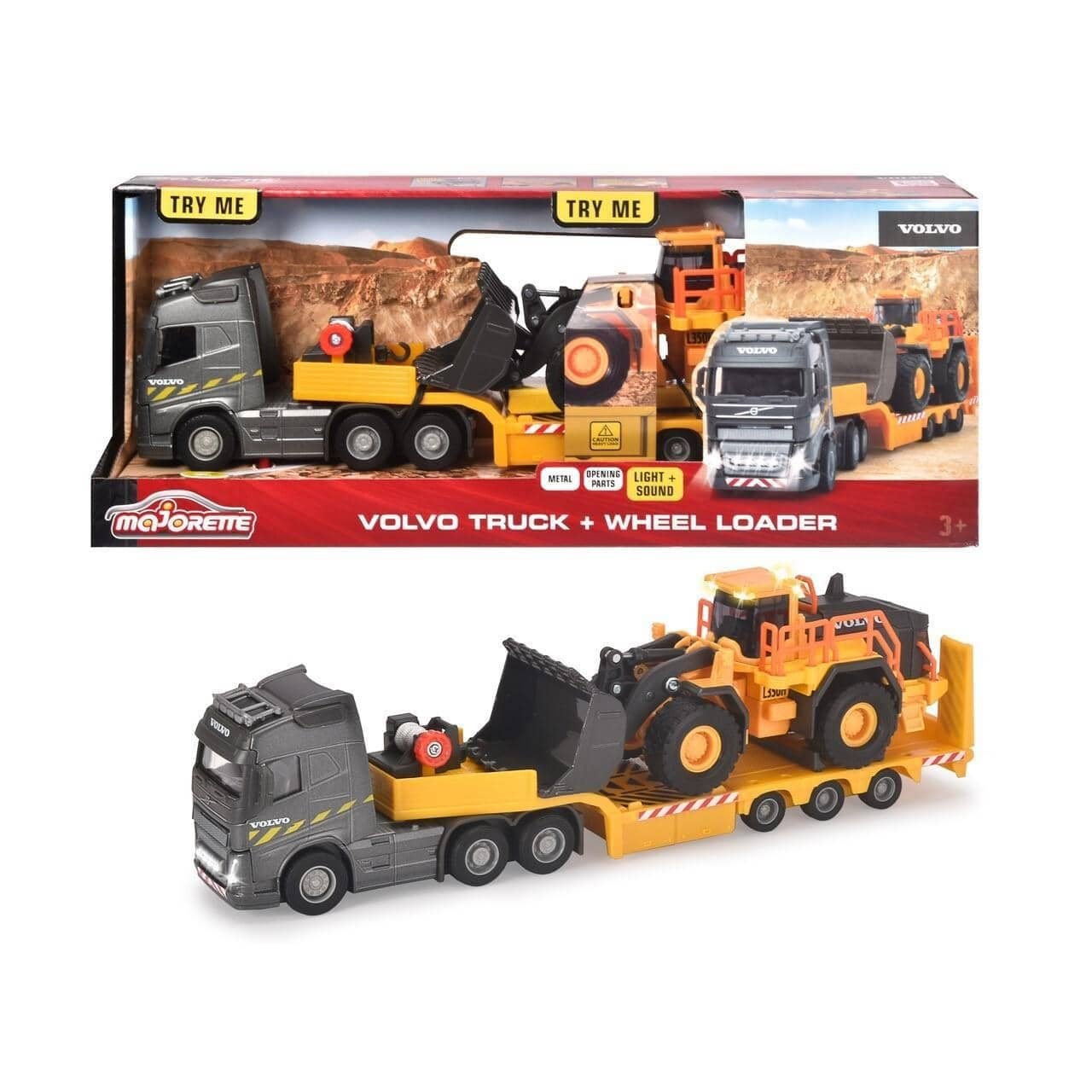 Majorette - Volvo FH16 Prime Mover Truck + L350H Wheel Loader