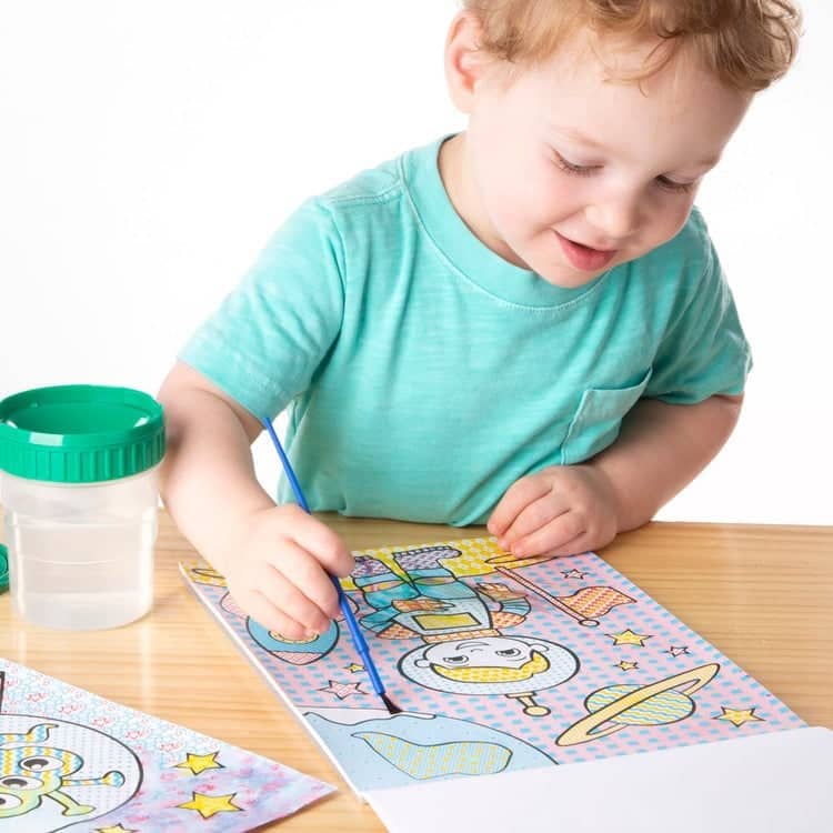 Melissa & Doug - My First Paint With Water Kids' Art Pad With Paintbrush - Pirates Space Construction And More - Image 4