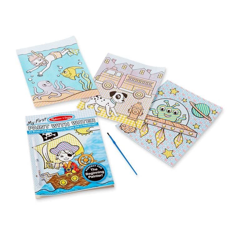 Melissa & Doug - My First Paint With Water Kids' Art Pad With Paintbrush - Pirates Space Construction And More - Image 3