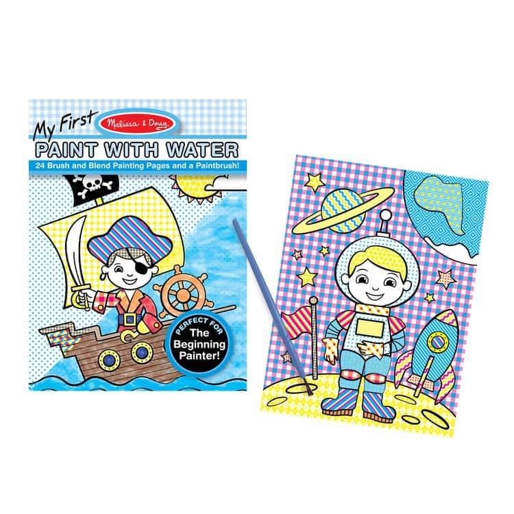 Melissa & Doug - My First Paint With Water Kids' Art Pad With Paintbrush - Pirates Space Construction And More - Image 7