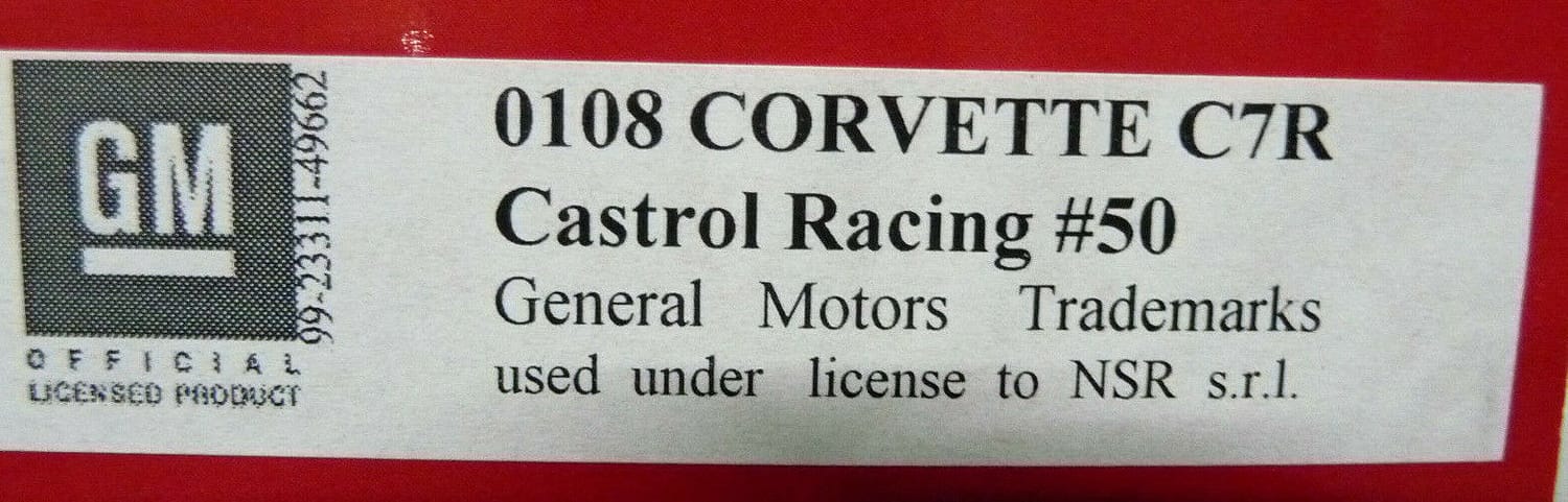 NSR 1:32 0108SW Corvette C7R Castrol Racing No.50 slot car also suits scalextric/carrera - Image 7