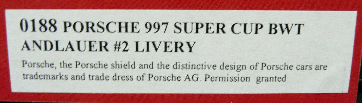 NSR 1:32 0188AW Porsche 997 Super Cup BWT J.Andlauder No.2 scalextric/carrera - Image 9
