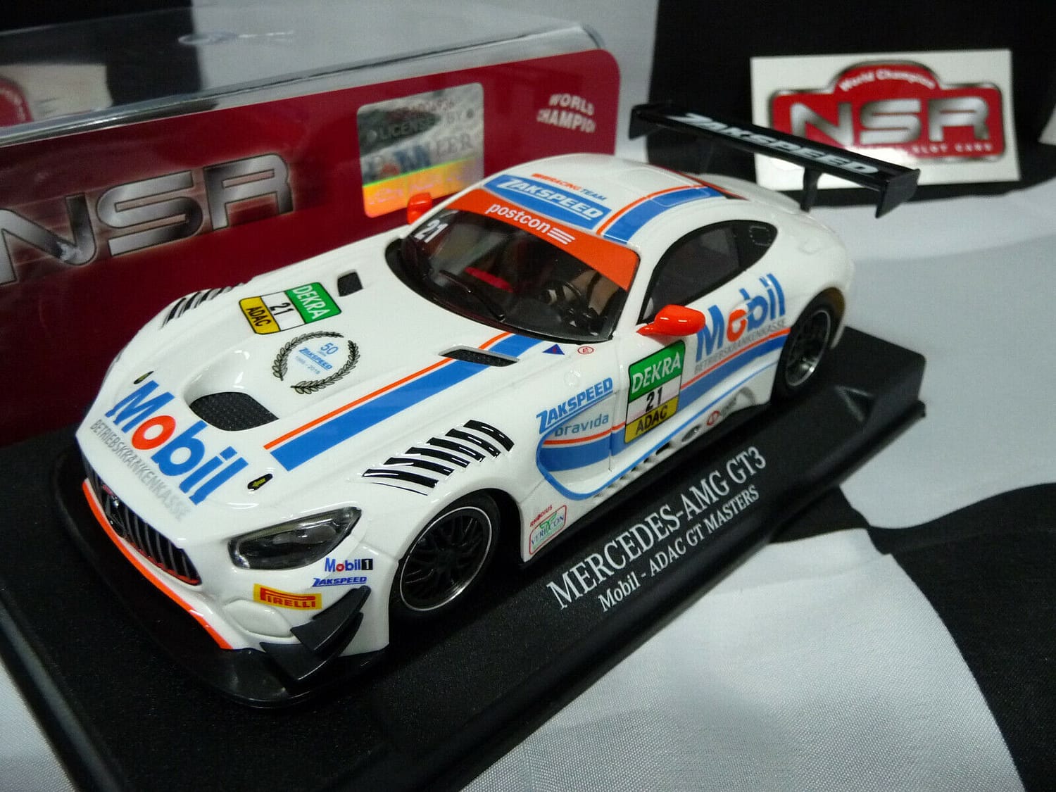NSR 1:32 0190AW Mercedes-AMG GT3 Mobil ADAC GT MASTERS No21 slot car also suits scalex/carrera - Image 3