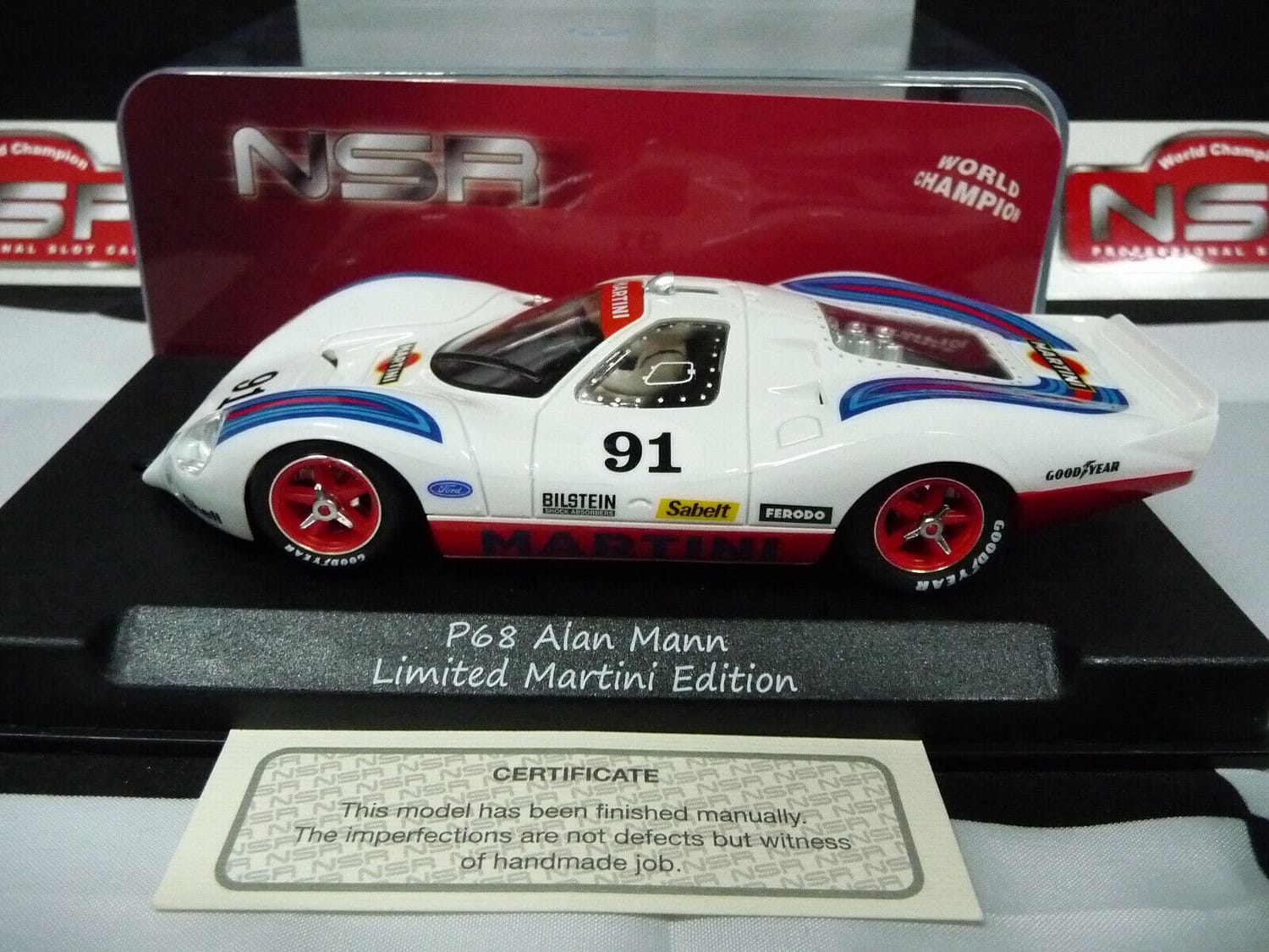 NSR 1:32 0191SW P68 FORD Martini Racing WHITE No.91 slot car also suits  scalex/carrera