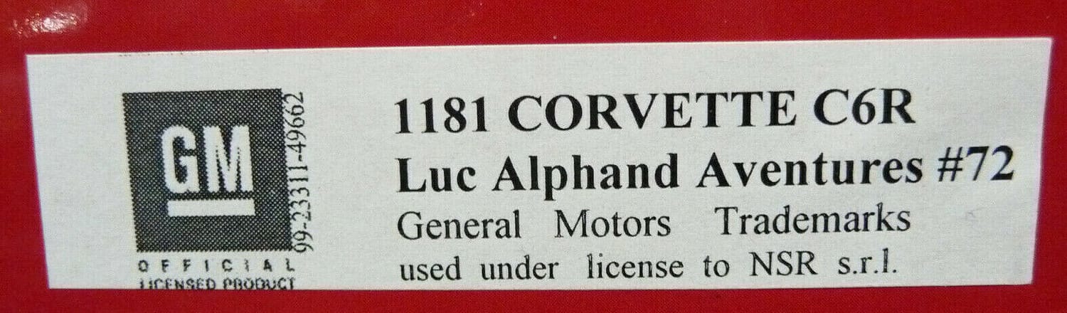 NSR 1:32 1181AW Corvette C6R Luc Alphand Adventures No.72 scalextric/carrera - Image 8