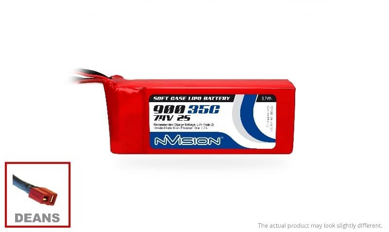 NVISION LiPo 900mAh 2S 7.4V 35C (Deans plug) MENVO1823