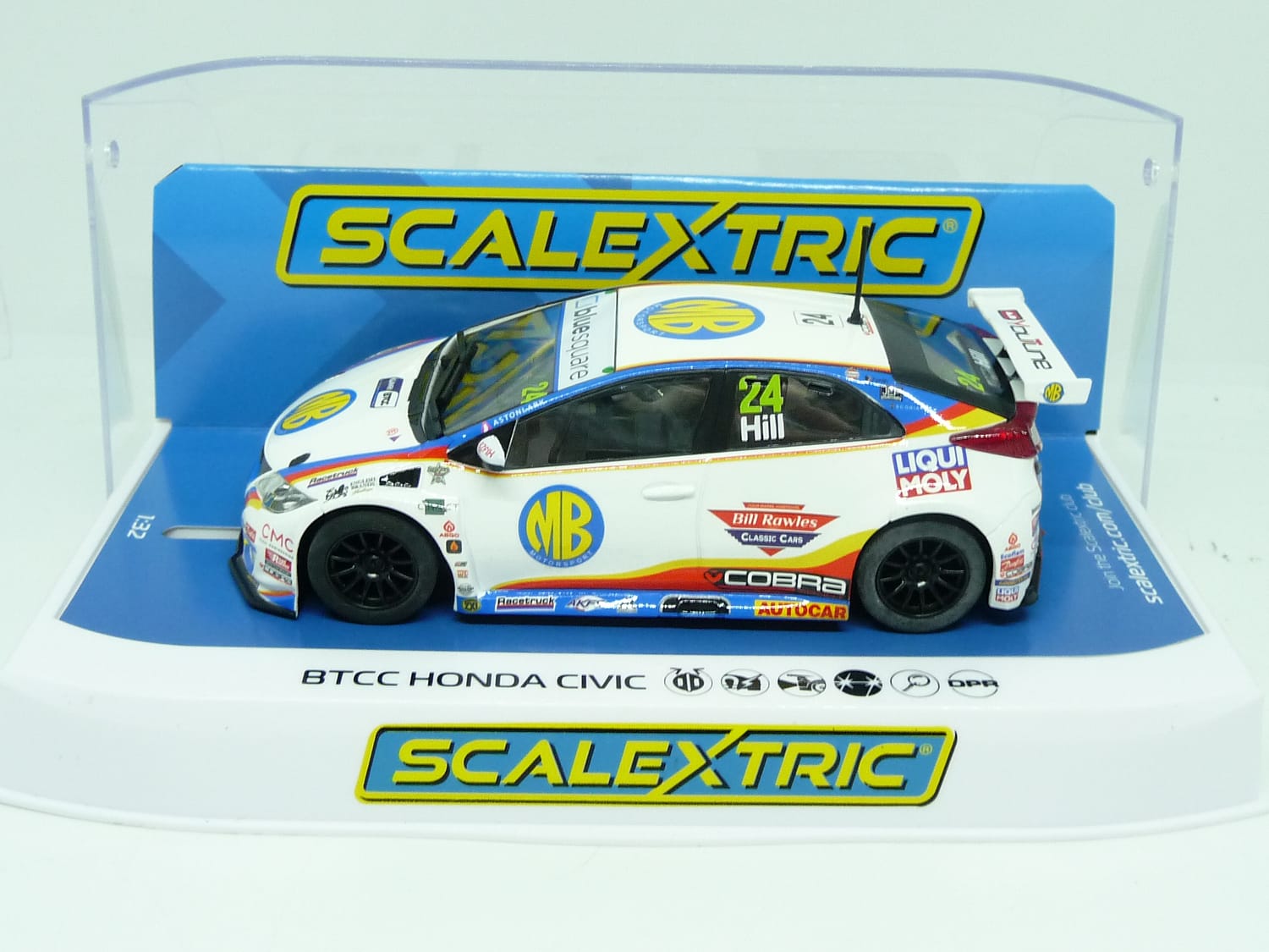 Scalextric C4210 1:32 BTCC Honda Civic Type R NGTC No24 Jake Hill Slot car - Image 3