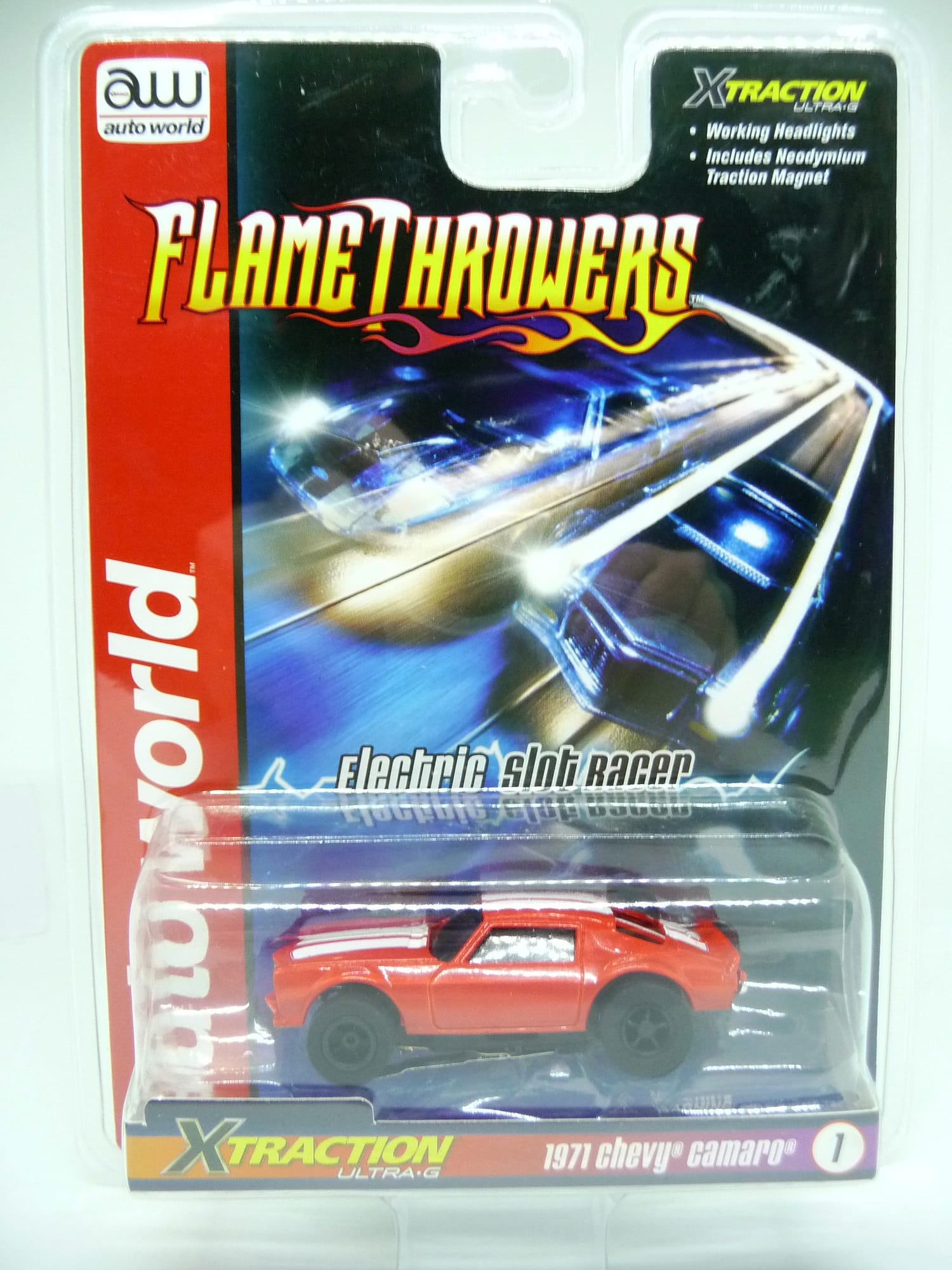 Auto World X-traction Flamethrowers 71 Chevy Camaro Red