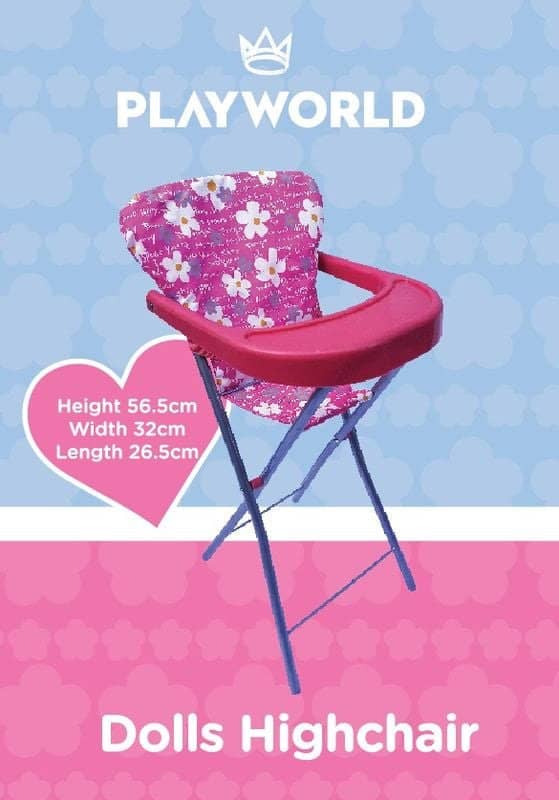 Playworld - Dolls Toy Highchair Pink