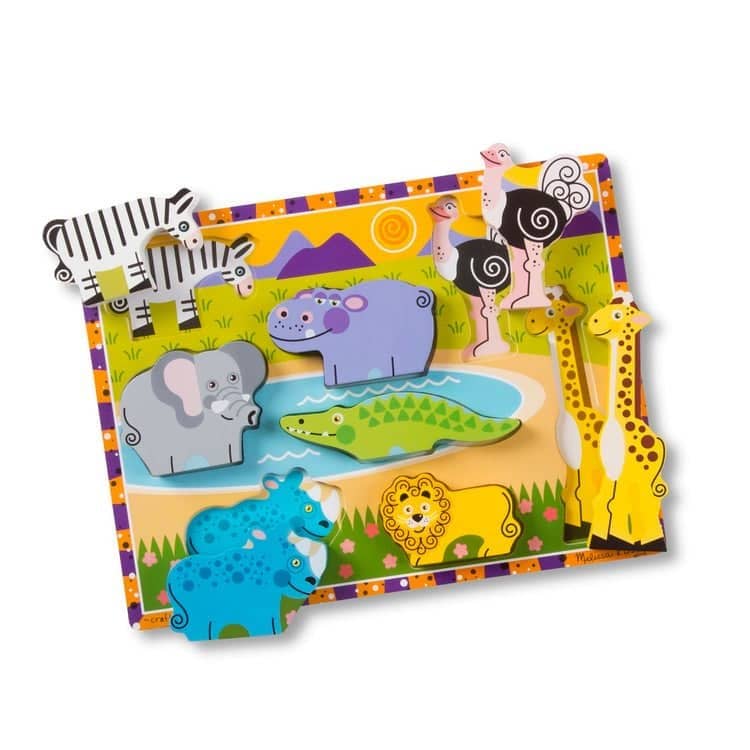 Melissa & Doug - Safari Chunky Puzzle - 8 Pieces