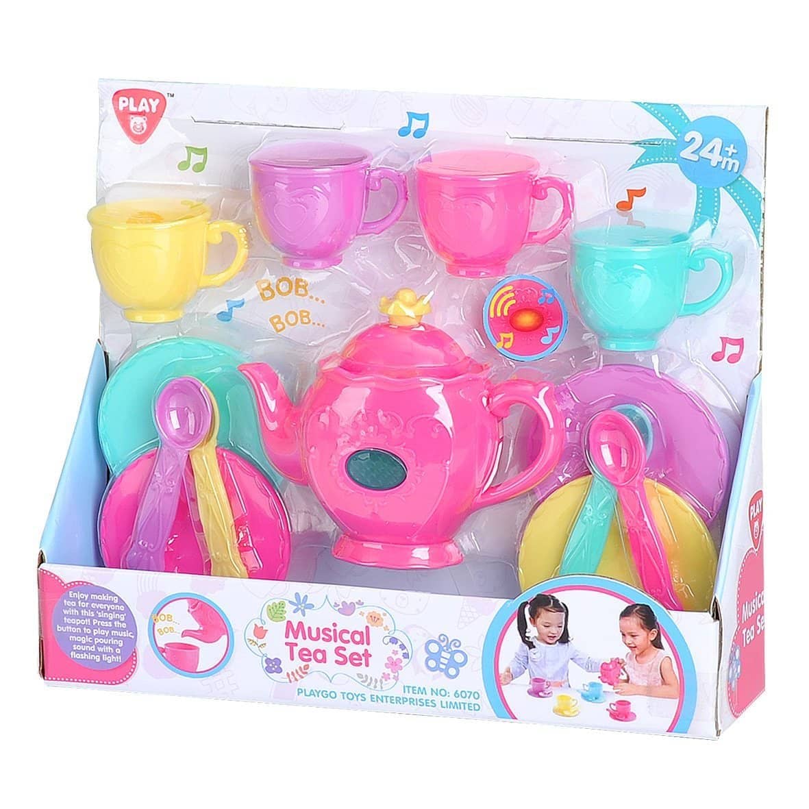 Battery Operated Pink Musical Tea Set Playgo Toys Ent. Ltd
