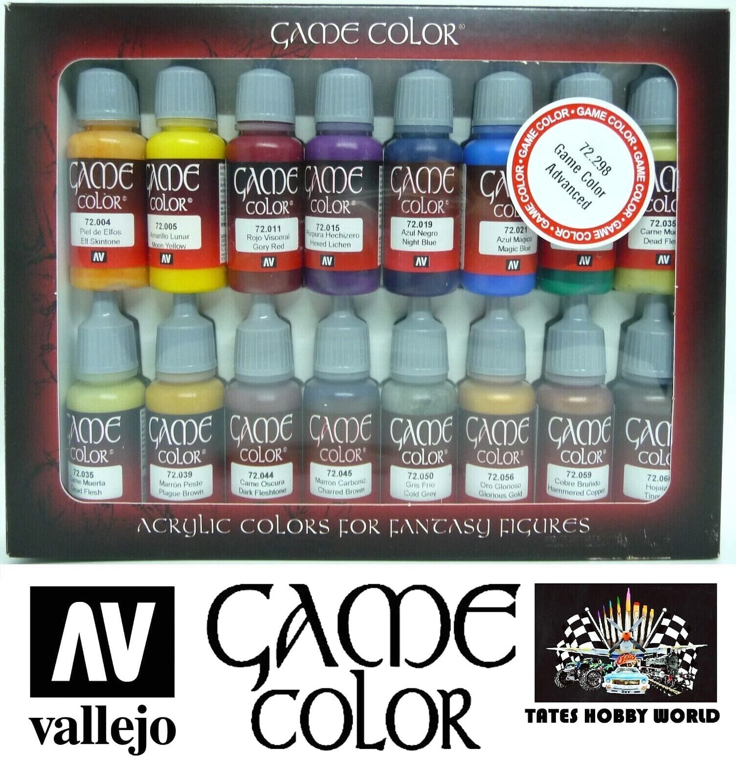 VALLEJO GAME 72298 16 Game Colour Advanced Set Acrylic Paint
