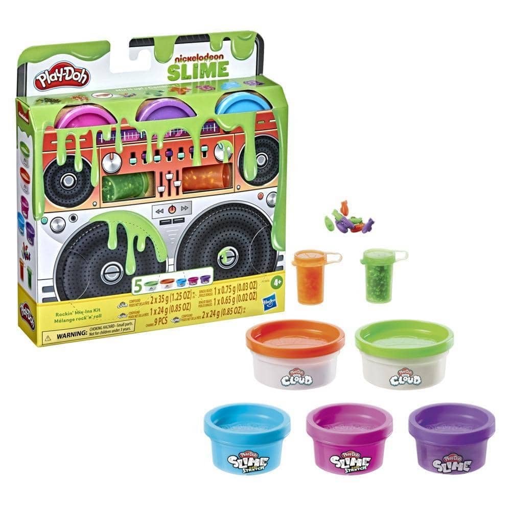 Play-doh - Nickelodeon Slime Rockin Mix-ins Kit For Kids 4 Years And Up With 5 Colors And 3 Mix-in Bead Varieties Non-toxic Hasbro - Image 3