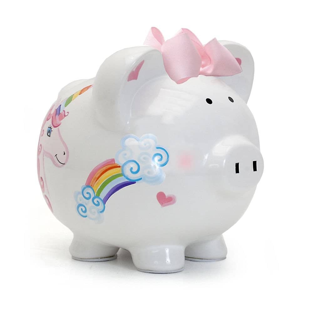 Cotton Candy - Unicorns And Rainbows Piggy Bank