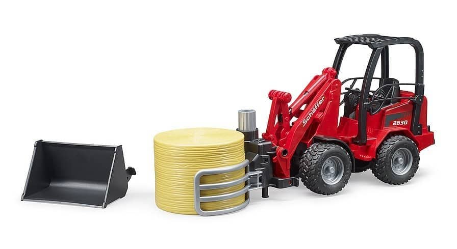 Bruder - Compact Loader 2630 Farm Tractor With Shovel Bale Gripper And 1 Round Hay Bale - Image 4