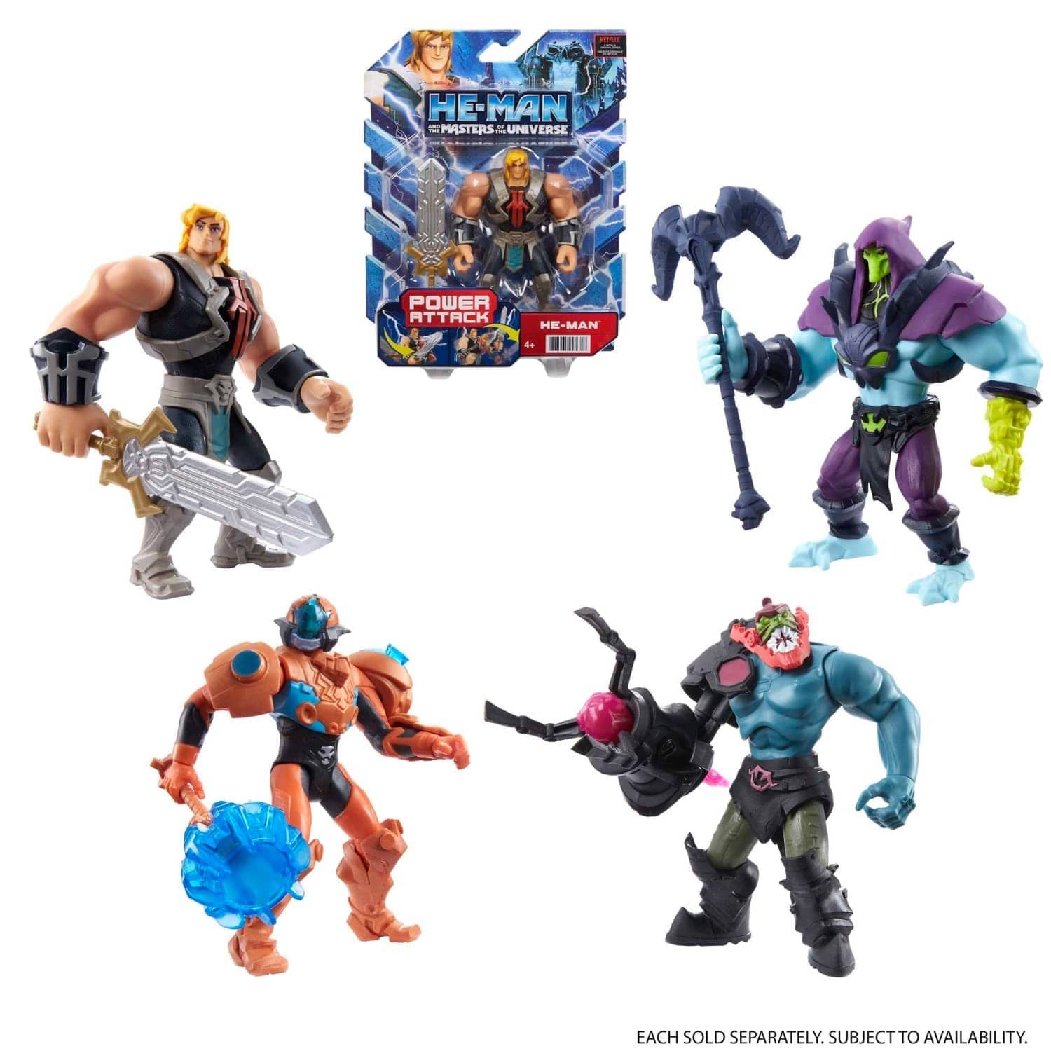 He-man And The Masters Of The Universe Animated Action Figures With Motu Weapons