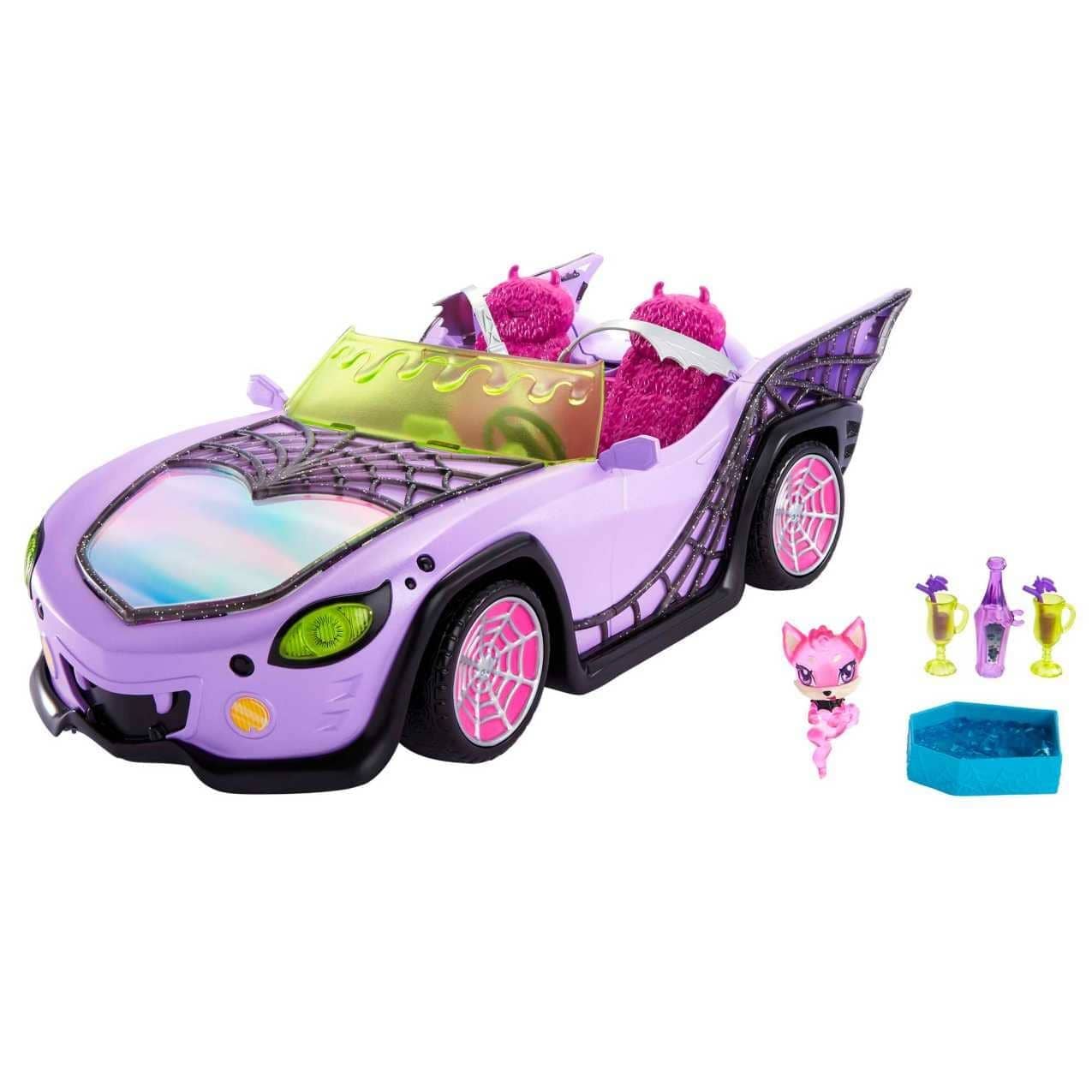 Monster High - Toy Car Ghoul Mobile With Pet and Cooler Accessories
