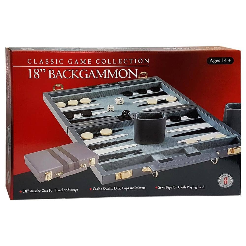 Backgammon 18 Inch Vinyl Stitched - Classic Game Collection