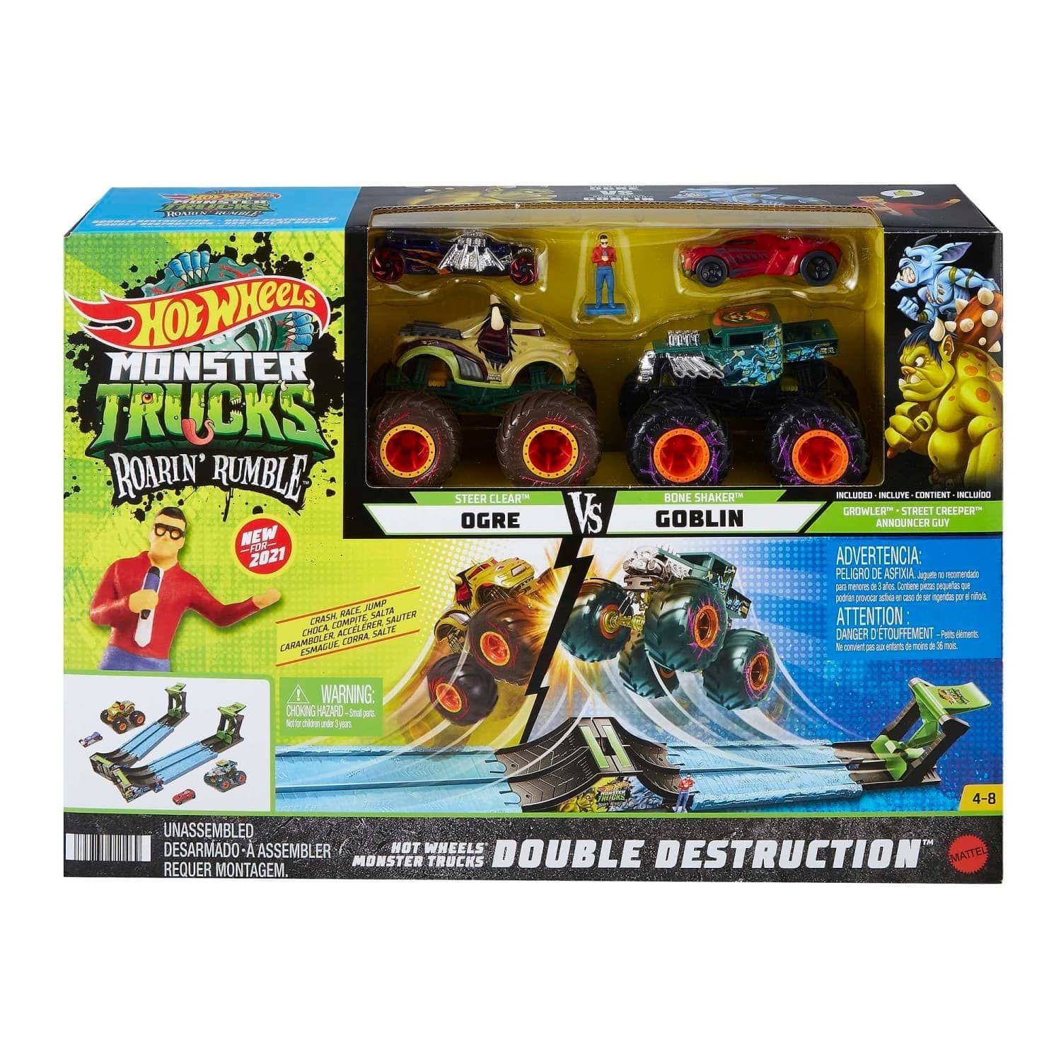 Hot Wheels® - Monster Trucks Roarin’ Rumble Playset With 4 Vehicles & 3 Configurations