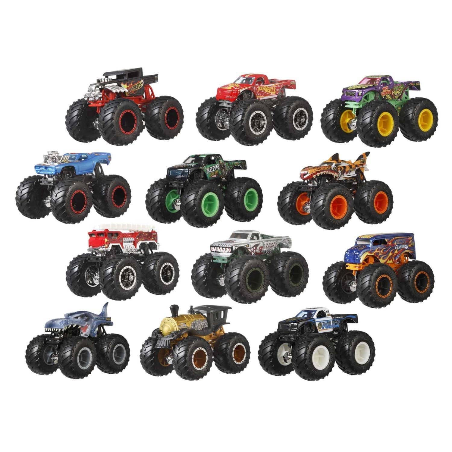 Hot Wheels® - Monster Trucks Set Of 12 x 1:64 Die-cast Toy Trucks For Kids