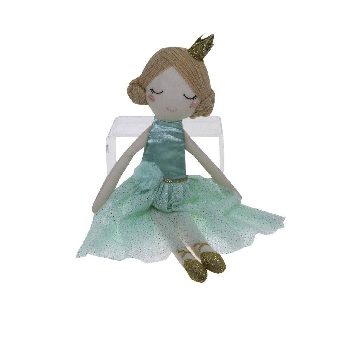 Cotton Candy -  40cm Girl With Green Dress & Crown