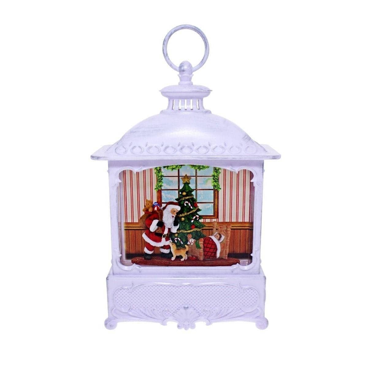 Cotton Candy - Xmas Rectangle Lantern White Santa Sleep