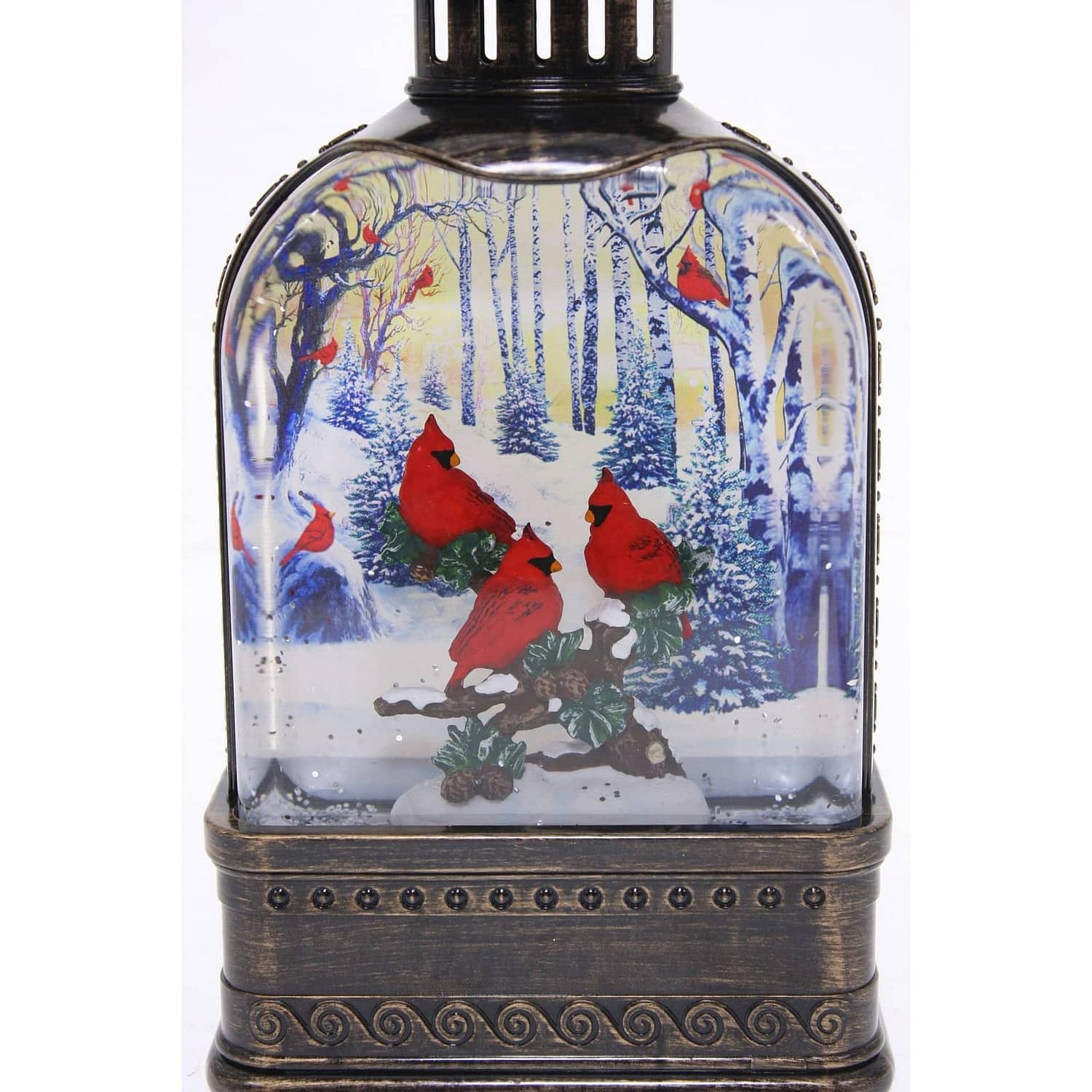 Cotton Candy - Xmas Brass Lantern Medium Red Carindals - Image 2