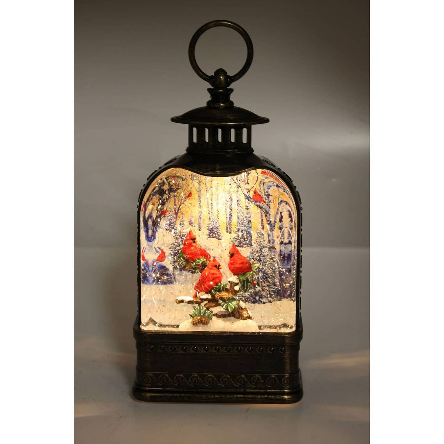 Cotton Candy - Xmas Brass Lantern Medium Red Carindals - Image 3
