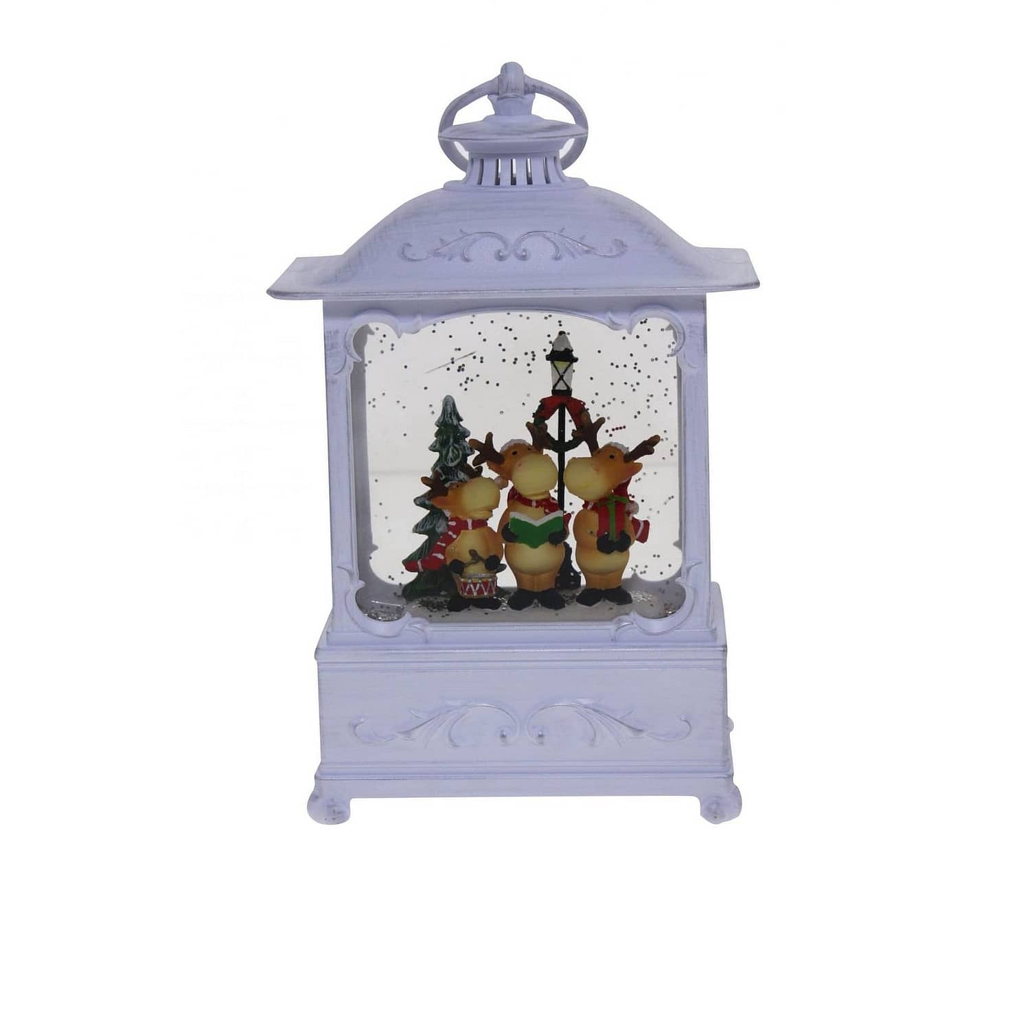 Cotton Candy - Xmas White Lantern Medium Reindeer Carol