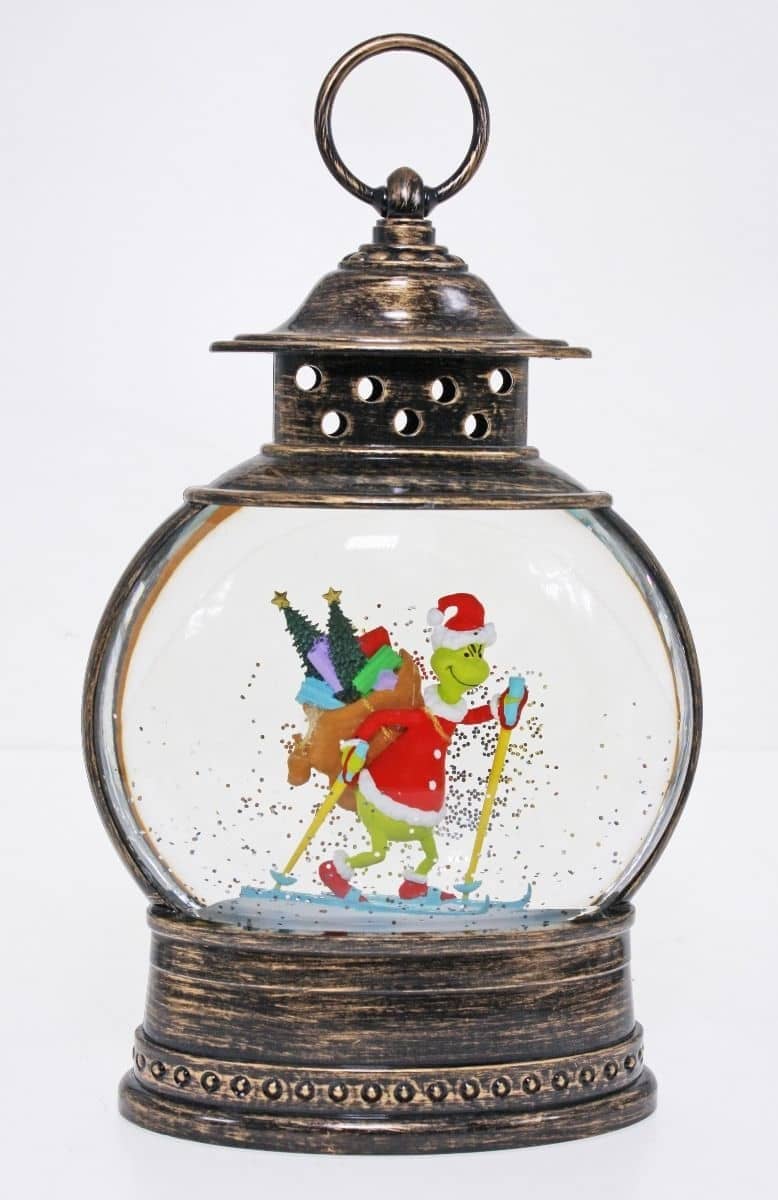 Cotton Candy - Xmas Round Brass Lantern Grinch Skiing - Dr. Seuss - Image 2