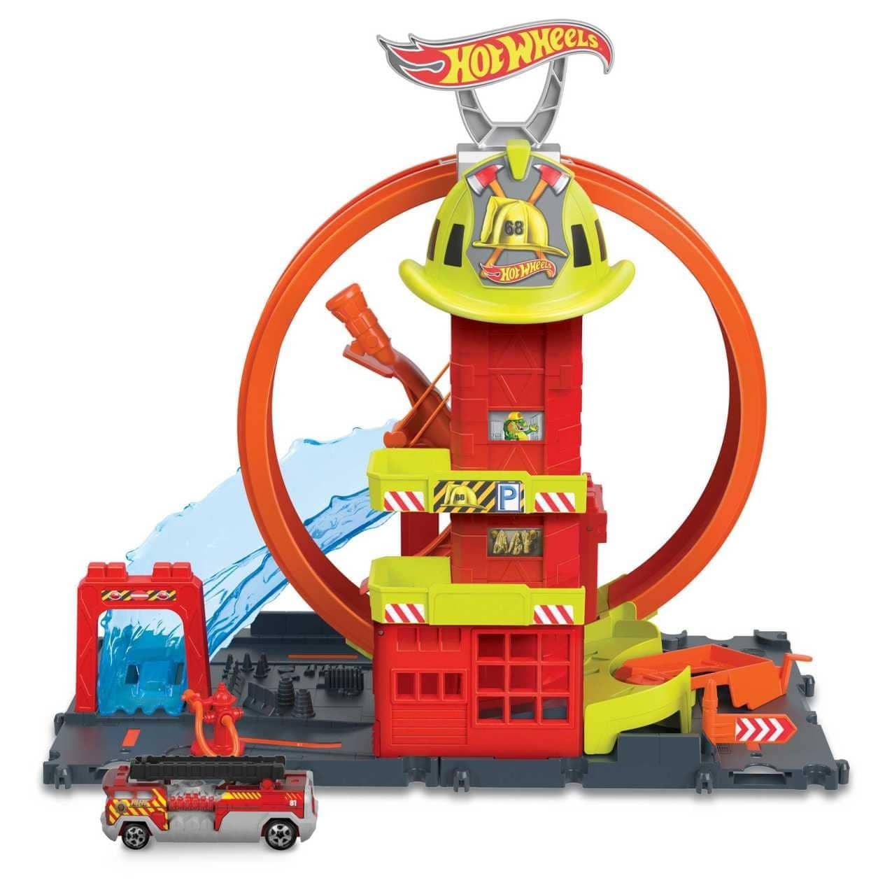 Hot Wheels® - City Super Loop Fire Station