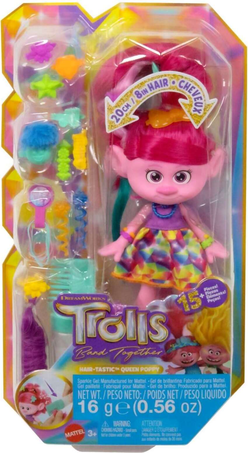 Dreamworks Trolls - Trolls Band Together Hair-tastic Queen Poppy Fashion Doll & 15+ Hairstyling Accessories - Mattel