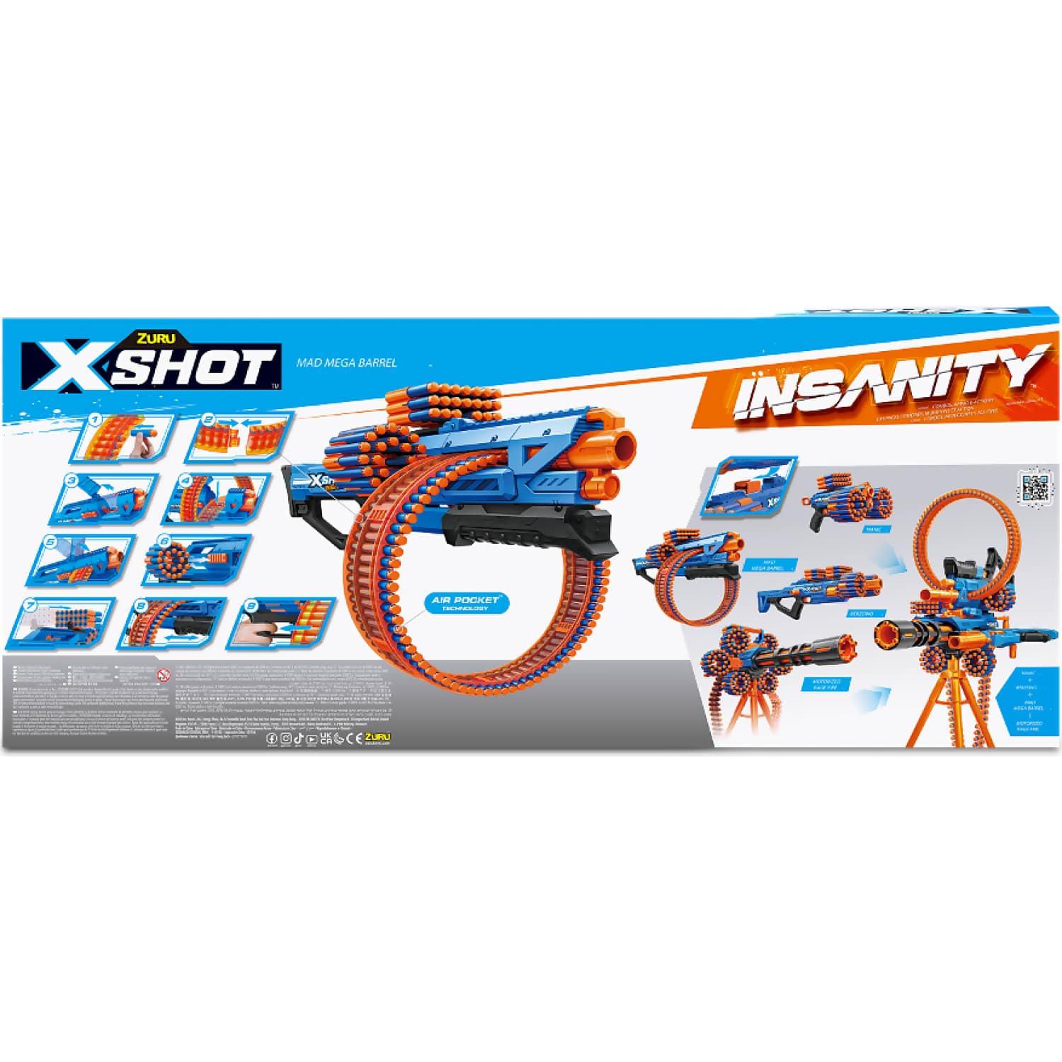 Zuru - X-Shot Insanity Mega Barrel with 72 Darts - Image 2