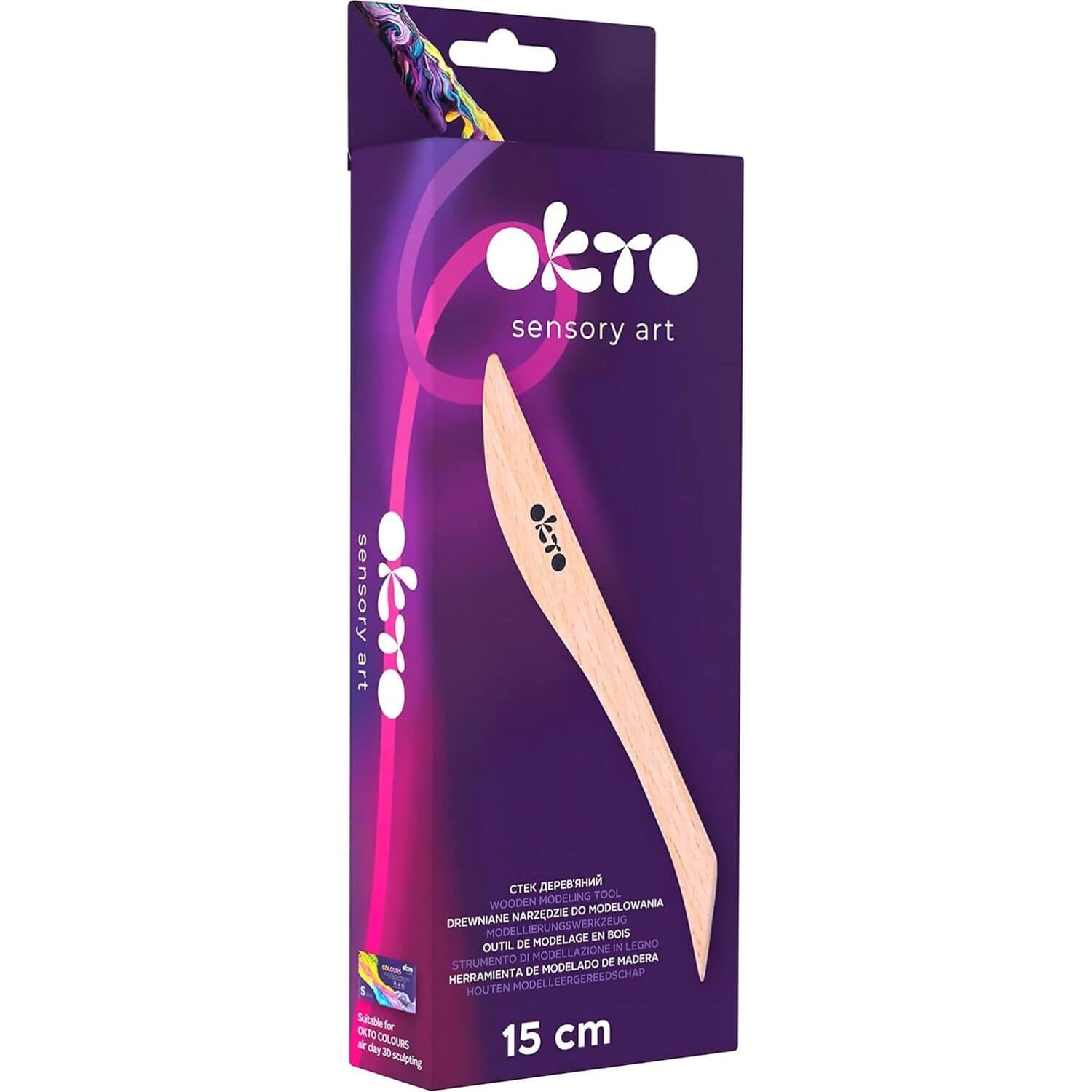 OKTO Sensory Art - 15cm Wooden Modeling Tool - Image 2