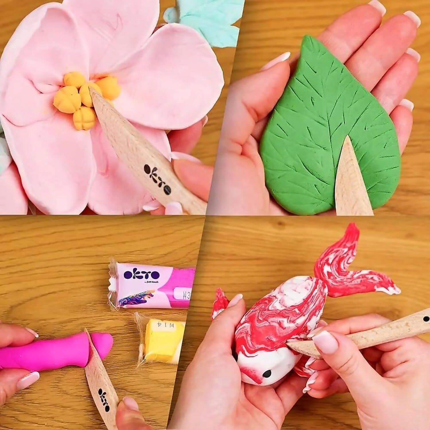 OKTO Sensory Art - 15cm Wooden Modeling Tool - Image 6