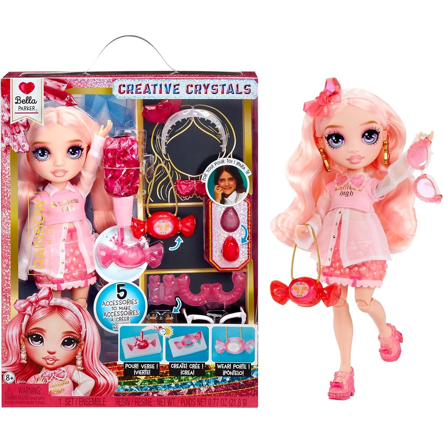 Rainbow High - Creative Crystals Bella Parker 28cm Fashion Doll & Accessories DIY